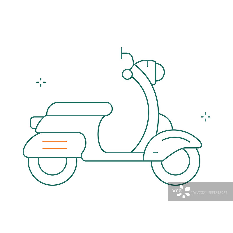 城市通勤的两轮滑板车图标设计图片素材