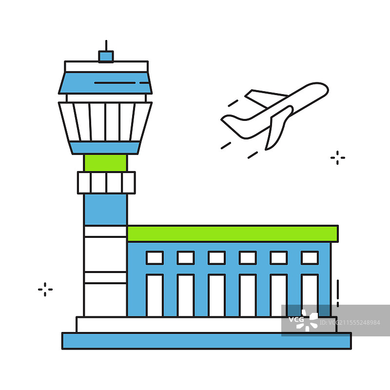 现代机场航空旅行图标设计图片素材
