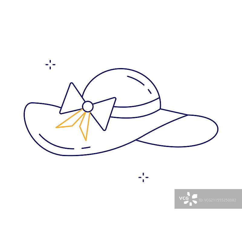 宽边度假太阳帽图标设计图片素材