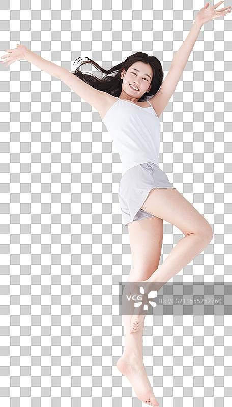 青年女人在卧室睡觉图片素材