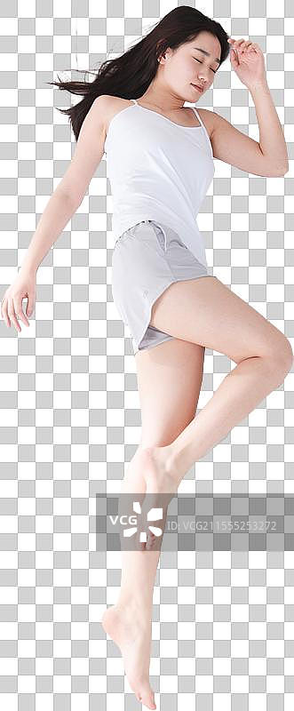 青年女人在卧室睡觉图片素材