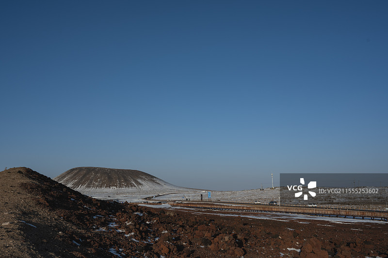 冬天的乌拉哈达火山图片素材