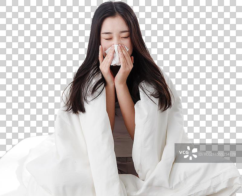 青年女人感冒图片素材