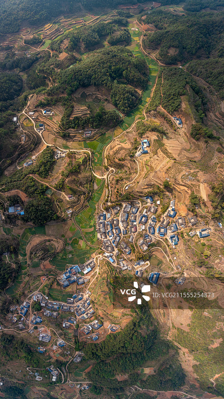 云南滇西保山市隆阳区阿贡田村小寨子组航拍山村乡村风光图片素材