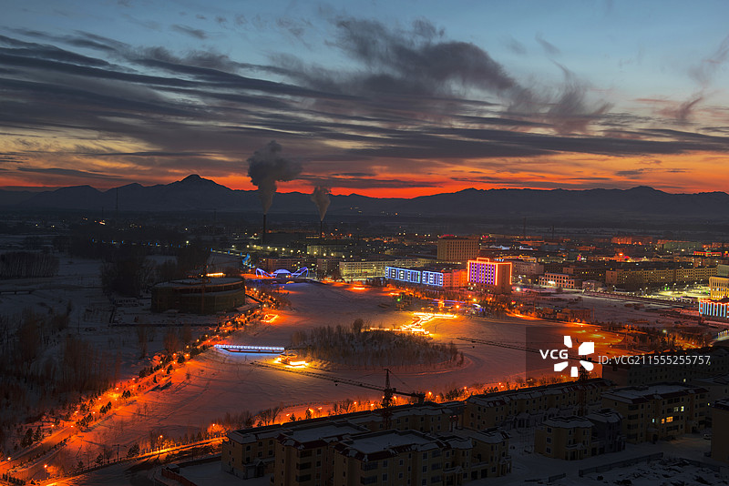 青河县夜景3图片素材