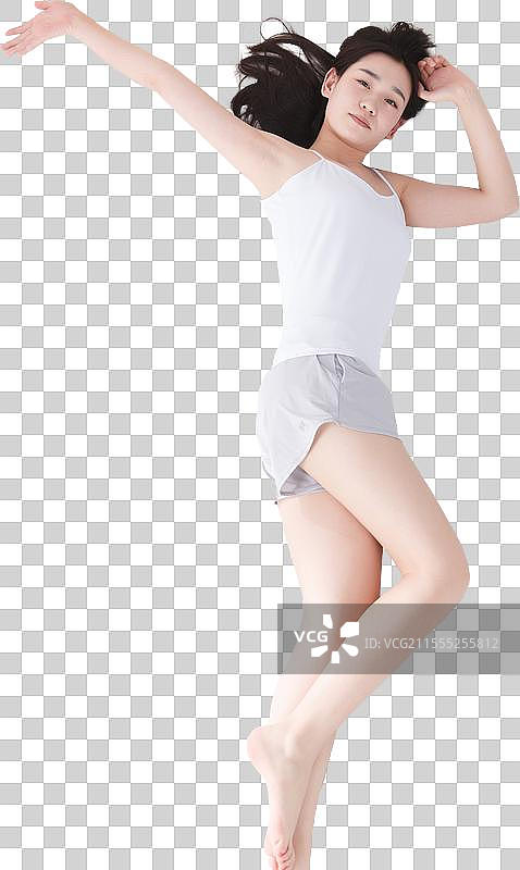 青年女人在卧室睡觉图片素材