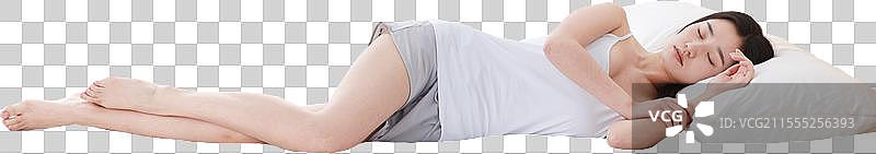 青年女人在卧室睡觉图片素材