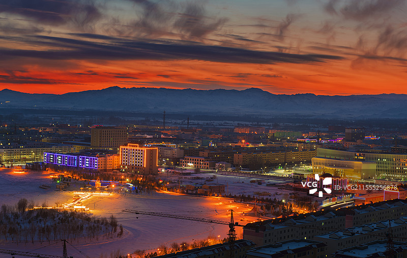 青河县夜景4图片素材