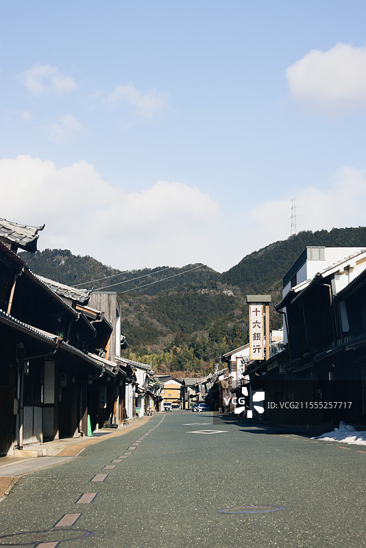 日本岐阜县美浓市和纸之乡目之字通街景图片素材