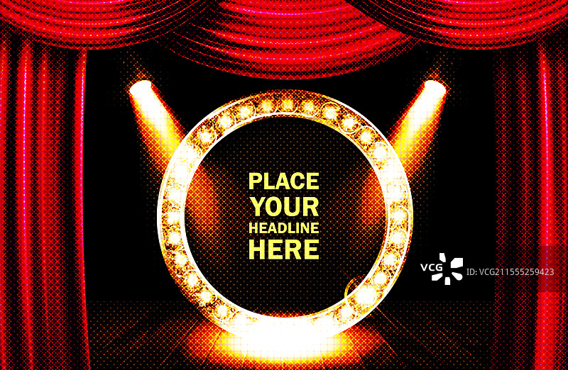 复古电影院幕布上的招牌图片素材