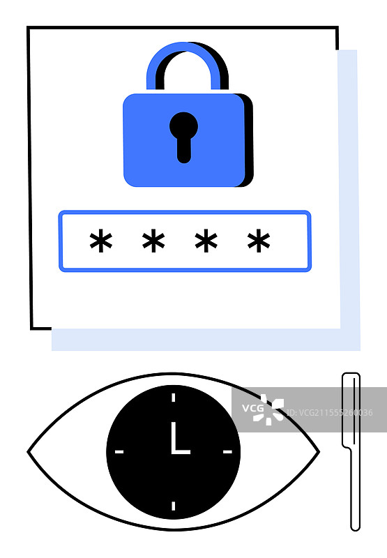 密码安全概念，锁被隐藏图片素材