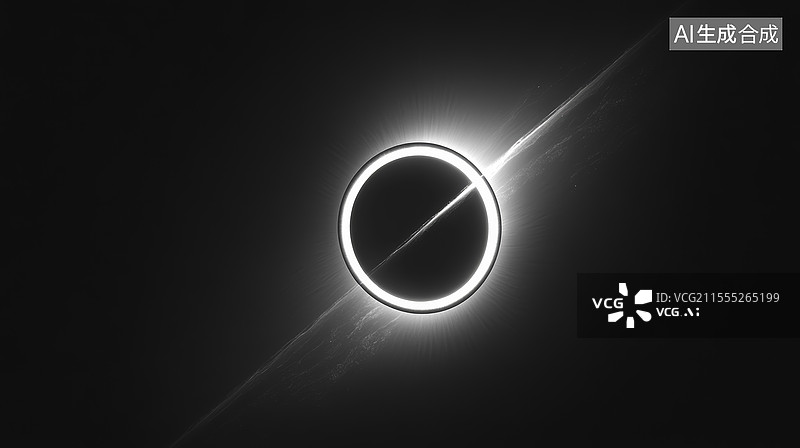 【AI数字艺术】黑色背景行星与天际线图片素材