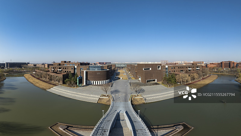 天津市津南区海河教育园天津大学航拍图片素材