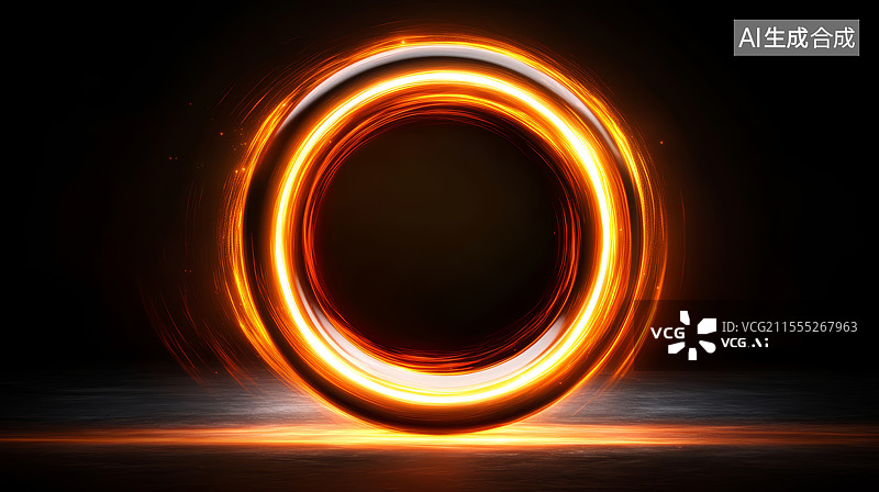 【AI数字艺术】发光光环抽象科技背景图片素材