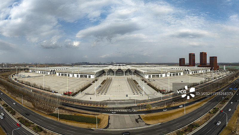 天津市津南区国家会展中心航拍图片素材