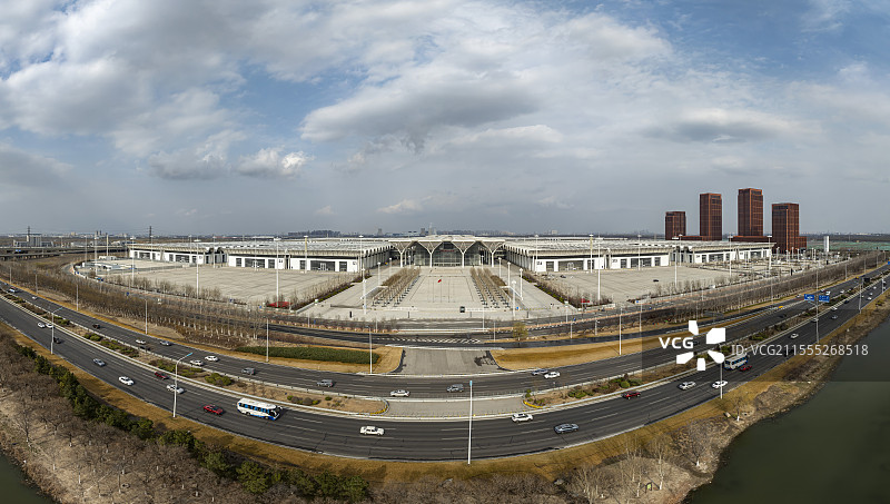 天津市津南区国家会展中心航拍图片素材