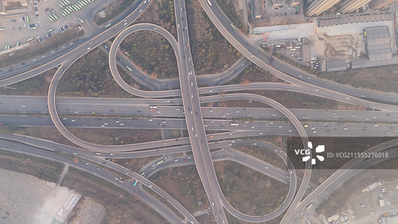 西安 半坡立交 立交桥 航拍图片素材