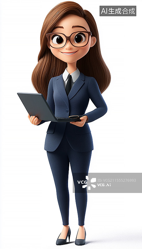 【AI数字艺术】卡通3D职场女性人物图片素材
