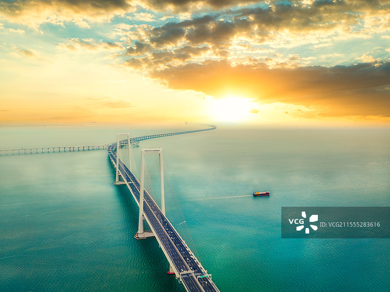 白天航拍广东深中通道/大桥风景图片素材