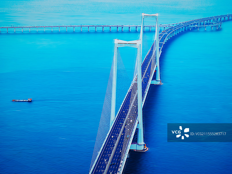 白天航拍广东深中通道/大桥风景图片素材