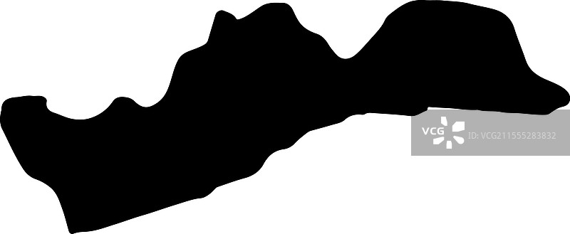 加纳大阿克拉地区轮廓地图图片素材