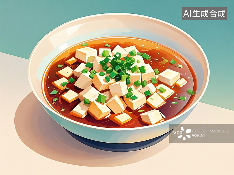 【AI数字艺术】豆腐脑，手绘画风格图片素材