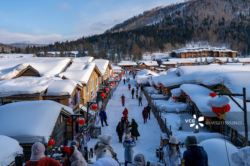 黑龙江牡丹江海林市双峰林场中国雪乡图片素材