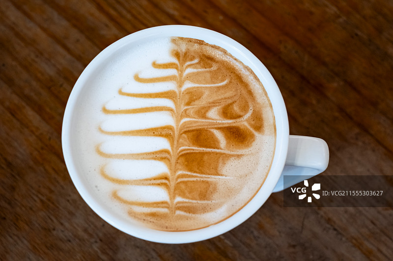 拿铁澳白咖啡拉花艺术图片素材