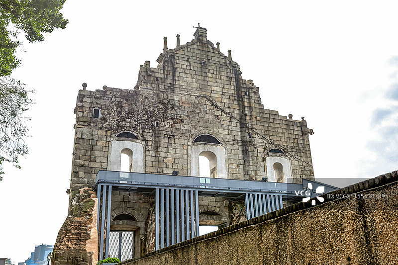 大三巴牌坊：澳门八景之“三巴圣迹”图片素材