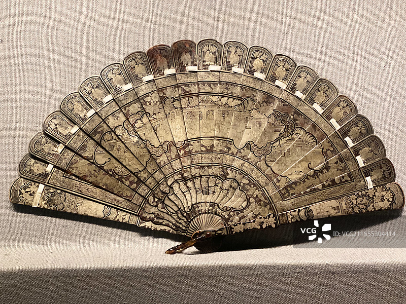 文物折扇正面视角图片素材