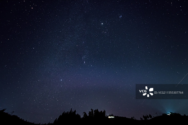 农村夜晚的星空图片素材
