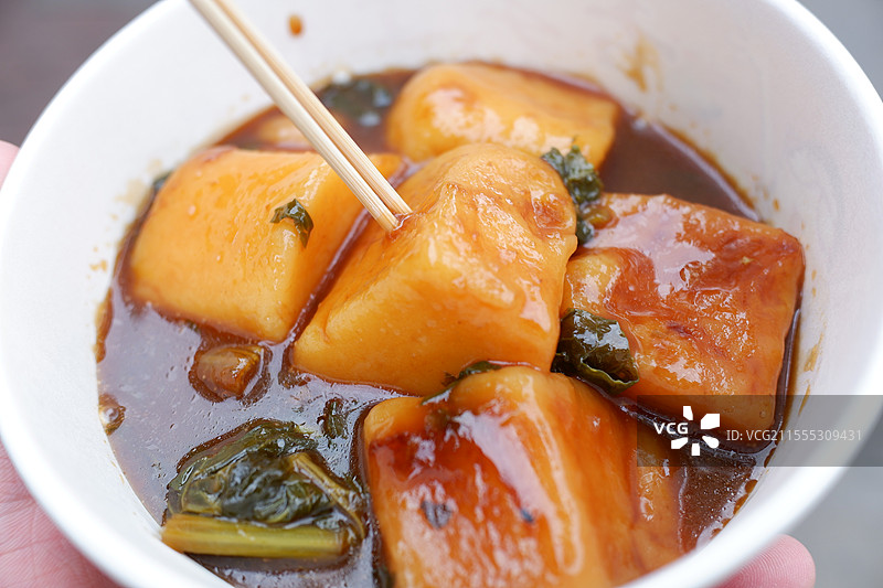 宁波名小吃 烤菜年糕图片素材