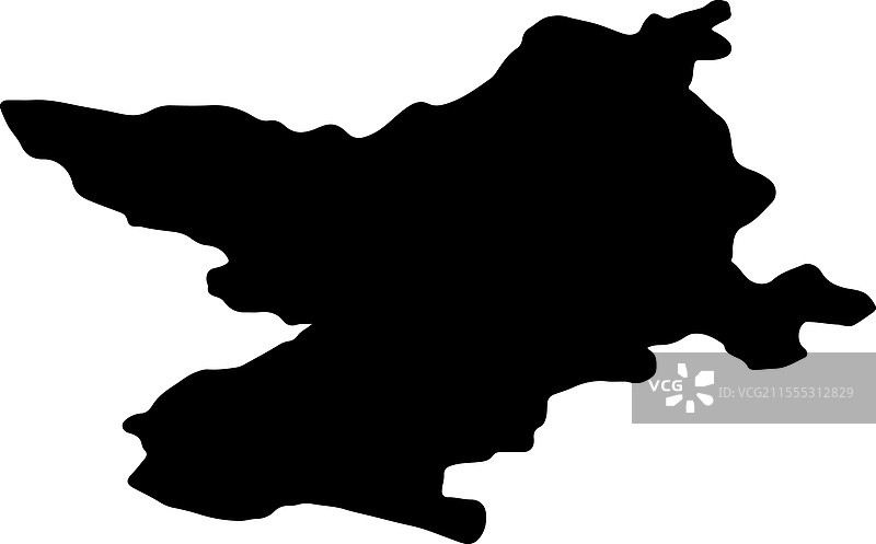 克罗地亚奥西耶克-巴拉尼亚轮廓地图图片素材