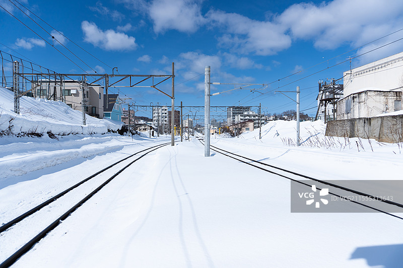 雪中的铁路图片素材