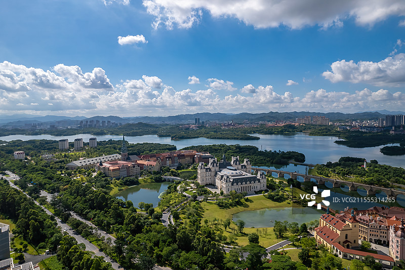 东莞松山湖航拍图片素材