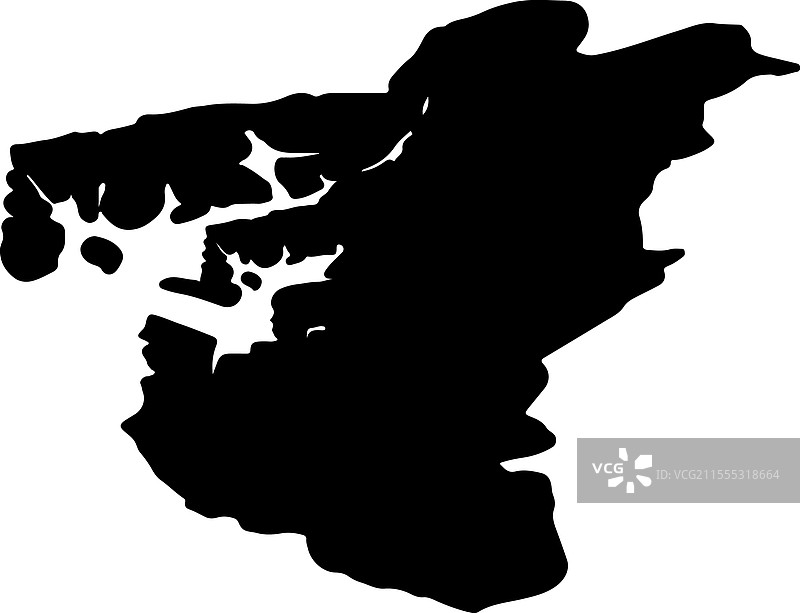 挪威罗加兰地区轮廓地图图片素材