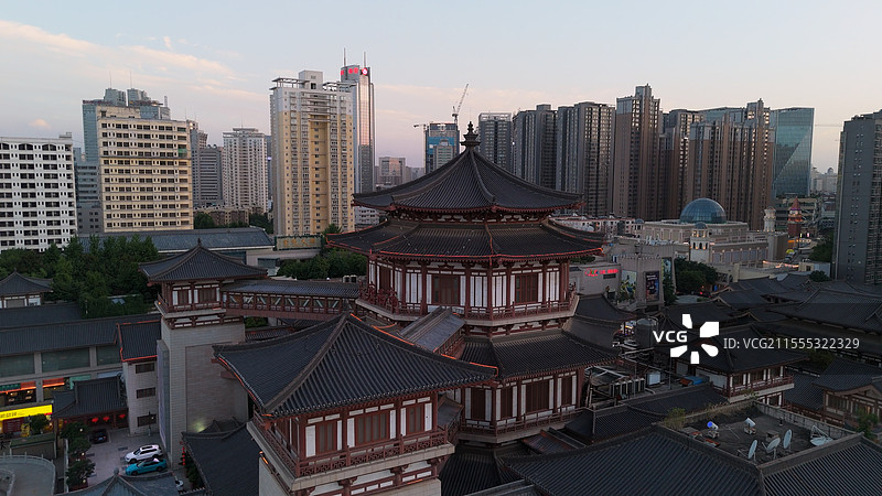 西安 大唐西市 航拍图片素材