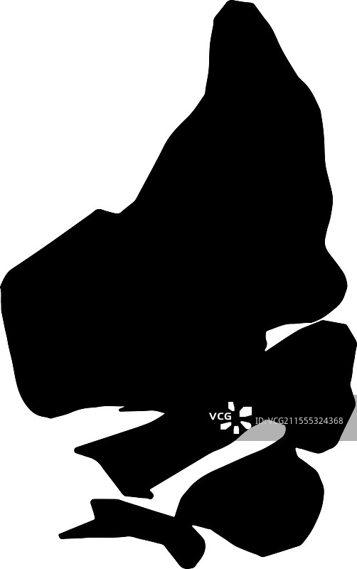 南安德罗斯岛，巴哈马轮廓地图图片素材