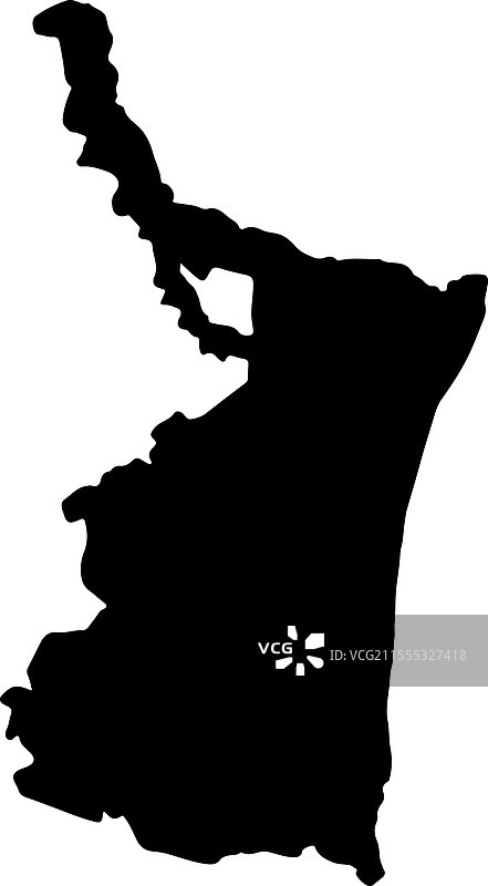 墨西哥塔毛利帕斯州轮廓地图图片素材