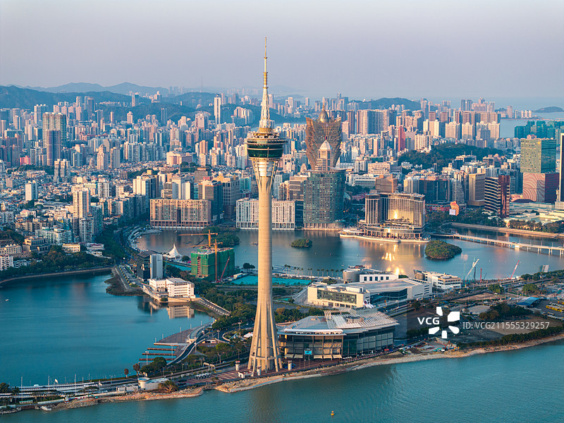 澳门 澳门塔城市航拍图片素材