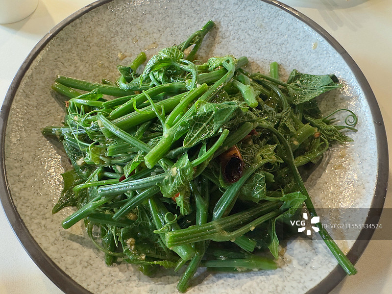 川菜 - 炒丝瓜苗图片素材