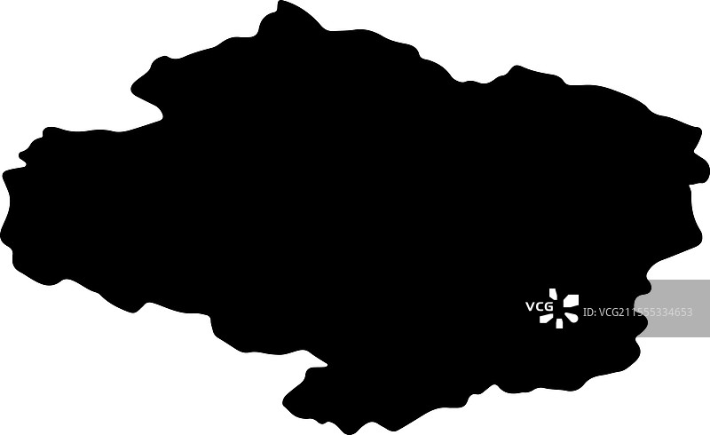 捷克共和国维索基纳地区轮廓地图图片素材