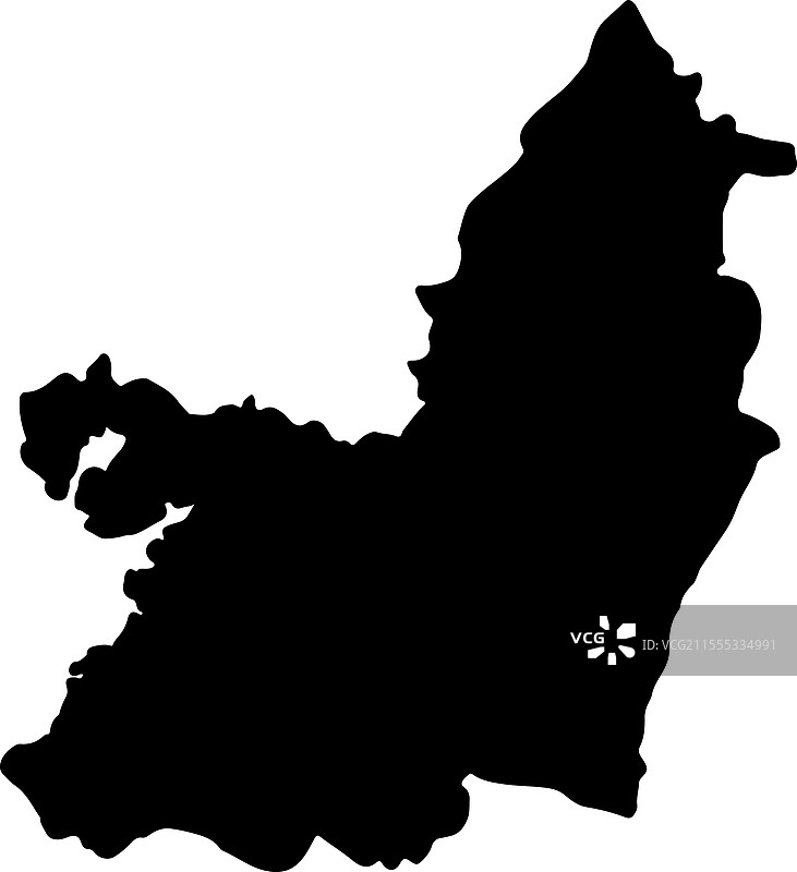 哥伦比亚卡乌卡谷轮廓地图图片素材