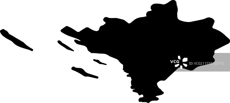 克罗地亚伊本斯科-克尼纳轮廓地图图片素材