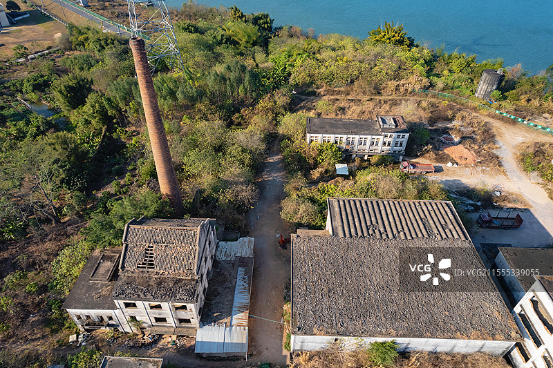中国广东省惠州市惠城区，水口镇，惠阳啤酒厂，航拍历史建筑之美！图片素材