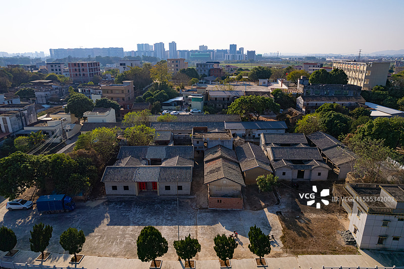 中国广东省惠州市惠城区，水口镇，航拍乡村建筑之美！图片素材