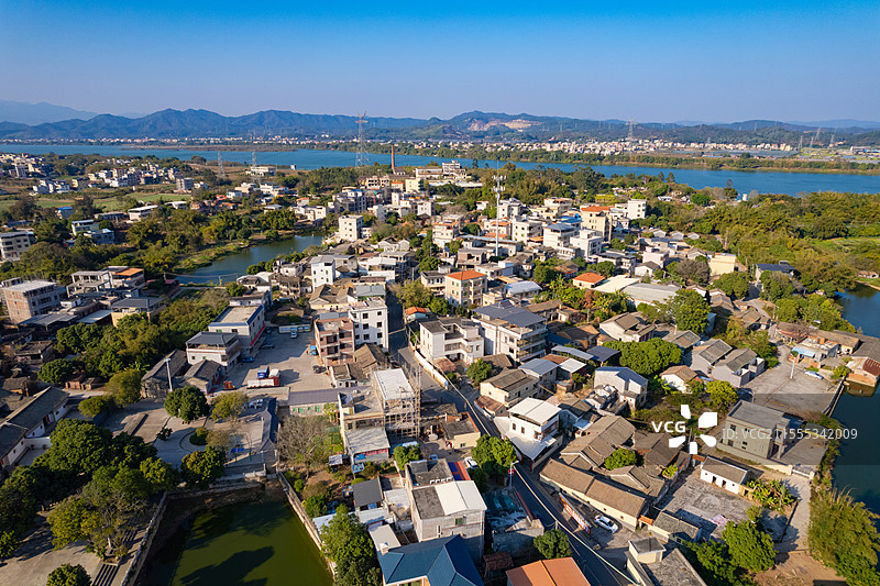中国广东省惠州市惠城区，水口镇，航拍乡村建筑之美！图片素材