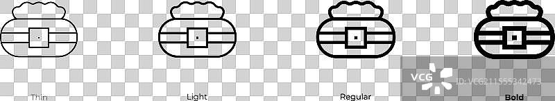 离合器图标，细体、常规体和粗体风格图片素材