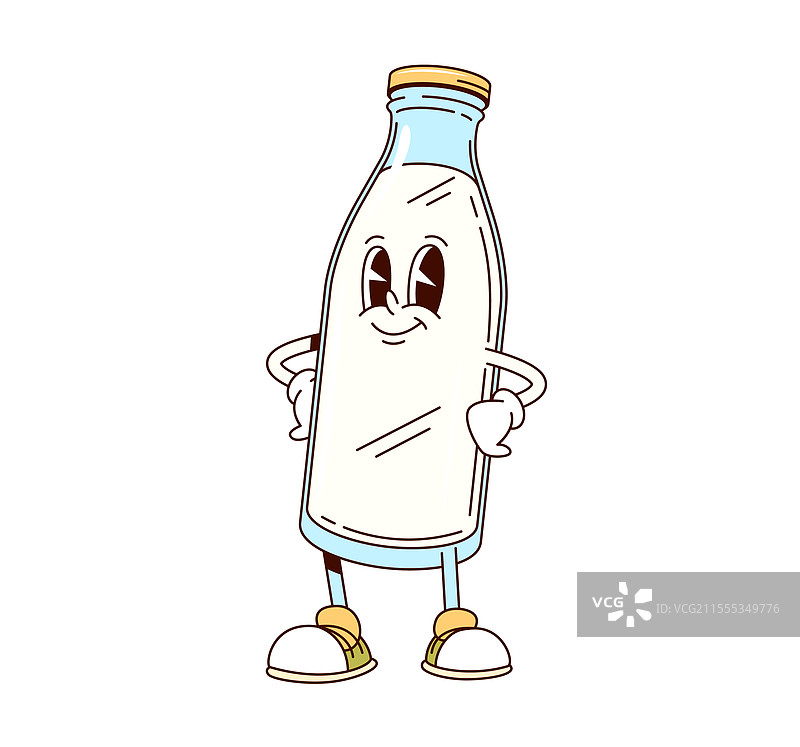 活泼的卡通牛奶瓶角色图片素材