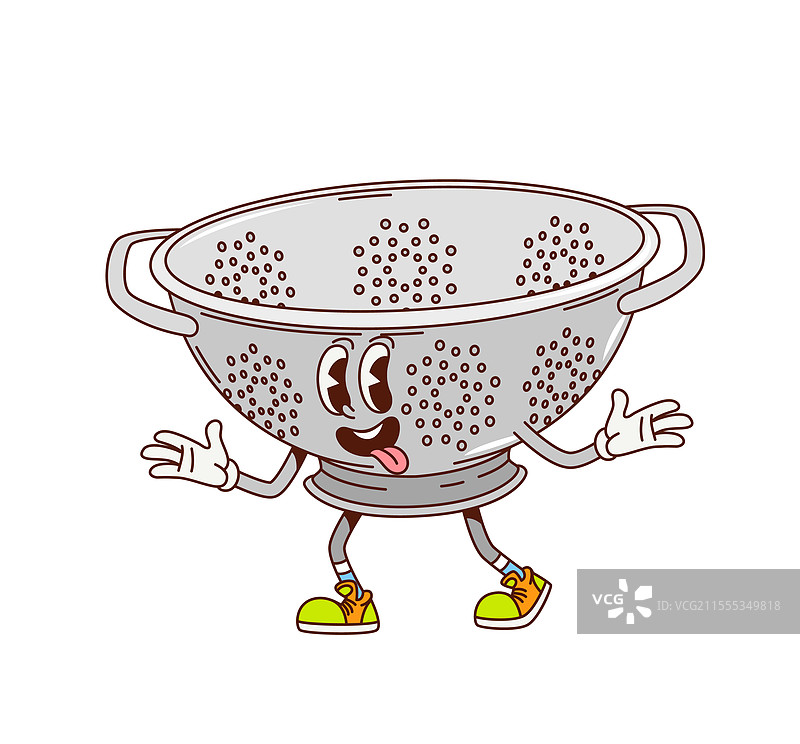 卡通风格的时髦厨房漏网角色图片素材